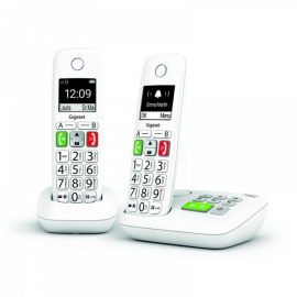 Gigaset E-290A DUO Blanc Téléphones DECT avec base