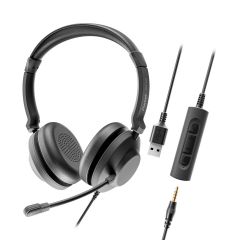 Casque Axtel One UC35 Duo avec connecteurs USB-A et Jack 3,5 mm