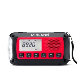 Midland ER100 – Radio d’urgence multifonction avec panneau solaire et batterie de secours