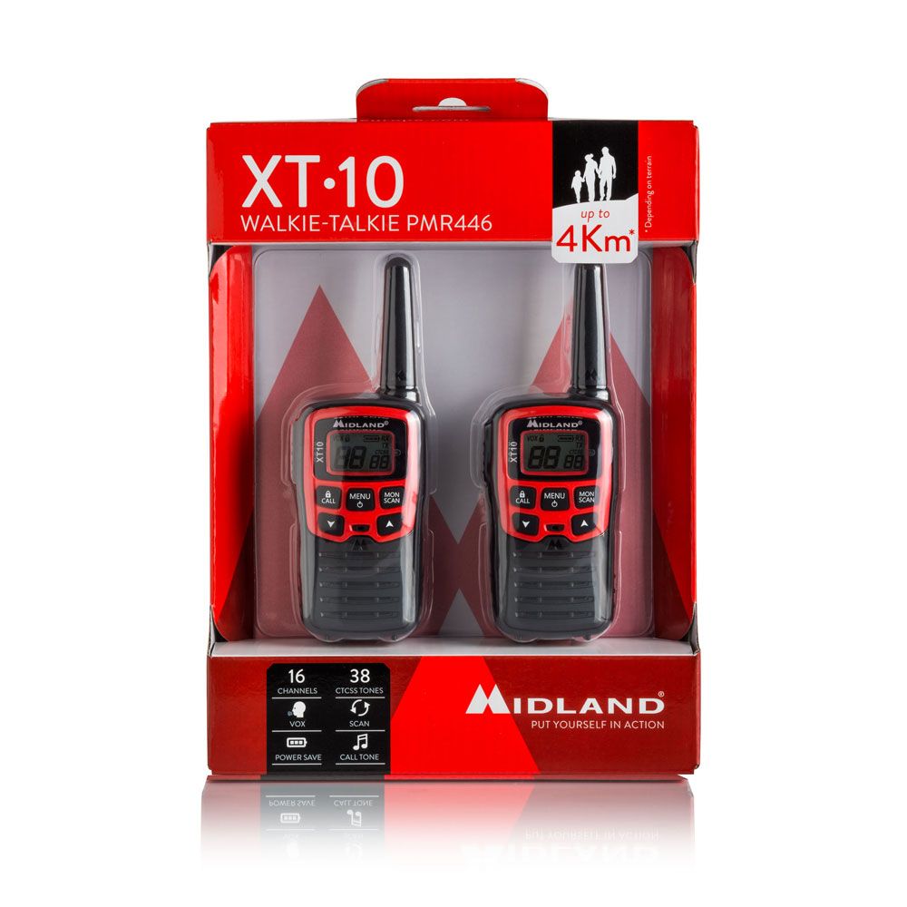 Midland XT10 talkie-walkie coloré avec affichage LCD alphanumérique